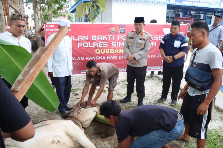 Gelar Qurban Presisi Polres Simalungun Sembelih 14 Hewan Kurban, Kapolres : Perkuat Persaudaraan Dan Semangat Berbagi